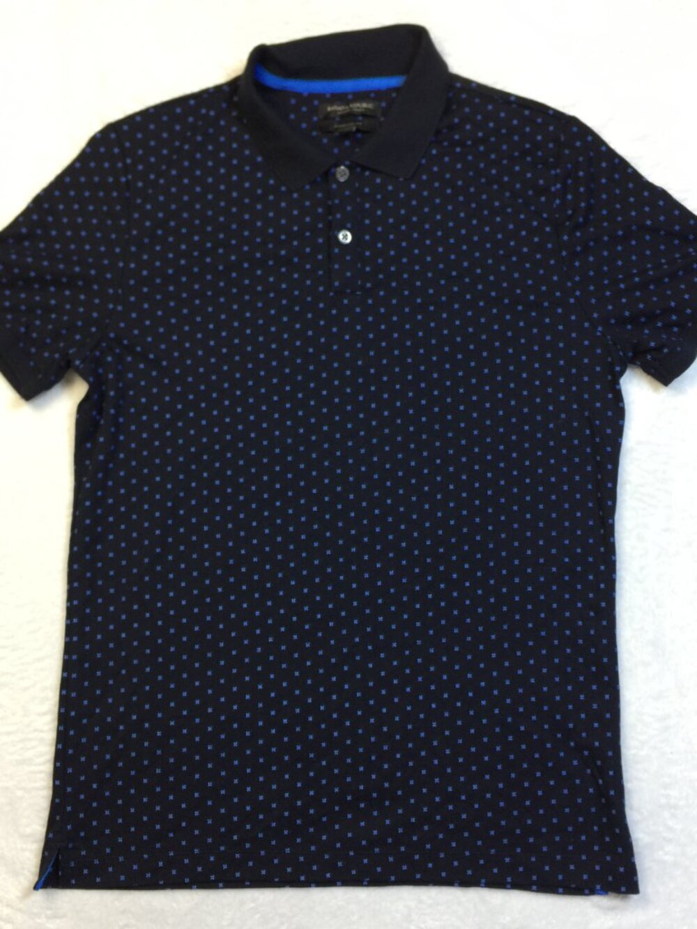 Banana Republic Polo Shirt Mens Size M Navy Blue Geo Luxury Touch Standard Fit